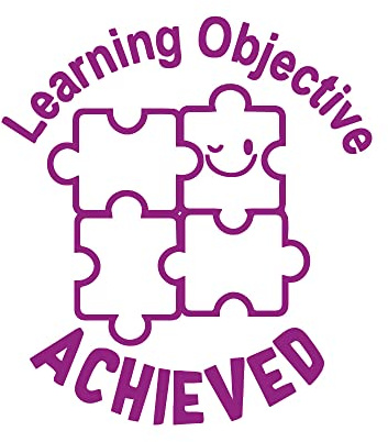 SuperStickers Timbro autoinchiostrante in gomma con inchiostro viola per obiettivo di apprendimento raggiunto – timbro autoinchiostrante con tampone di inchiostro integrato