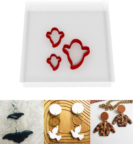 Custom Cutters Ghost Shape Polymer Clay Cutters | MINI/Tiny Plastic Cutter for Baking, Fondant, Clay, Pastry, Icing, Jewellery, Earrings (1.5/2/3CM)