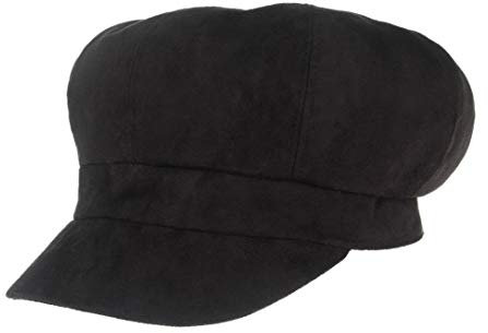 OUHO Ballongmössa dam skärmmössa cabbie målare mössa visir basker bakerboy hatt, svart, 56/58 cm