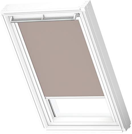 VELUX Original Dachfenster Verdunkelungsrollo für UK10, Hell-Taupe, mit Weißer Führungsschiene