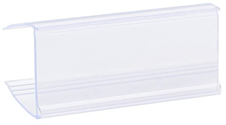 sourcing map 30 Stück Etikettenhalter 60x28mm Clip auf Regal Durchsichtigen Kunststoff Blau für Drahtregale