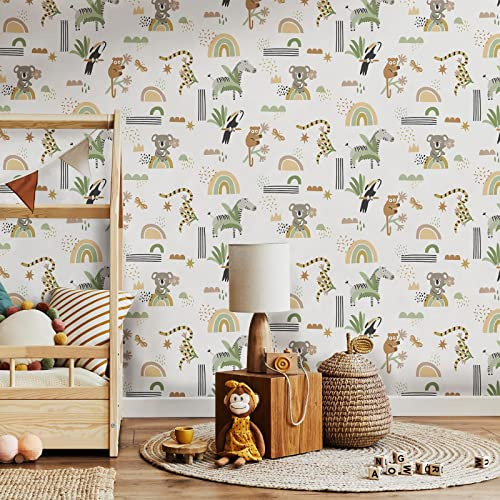 Papier Peint Animaux Abstraits Sauge/Beige Holden 13351