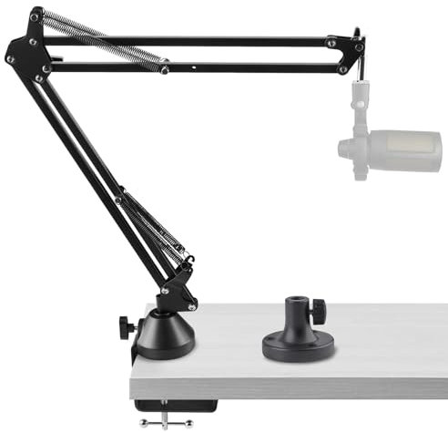 Geekria Bras de Microphone pour Creators Compatible avec Fifine K669, K670, K670B, K658, K678, AmpliGame A6T, A8, Adaptateur de Bras de Perche de Micro, Bras de Micro Ciseaux, Support de Bureau