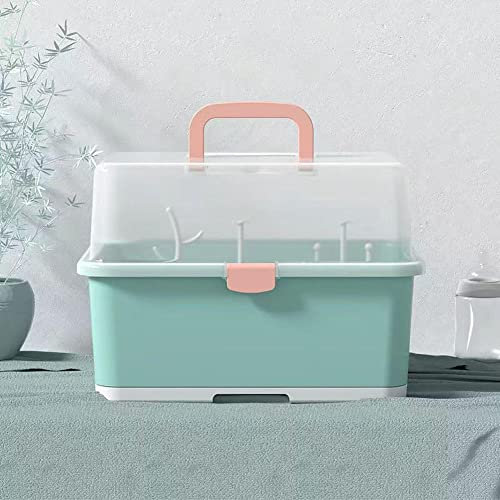 RUNLAIKEJI Estante de Secado de biberones con Tapa, contenedor de Estante de Secado de biberones con escurridor