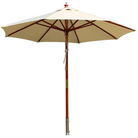 NOALED Parasol Parasol De Jardin 2.7M / 8.8FT, Parasol en Bois Massif, Compact pour Les Petits Espaces Extérieurs, pour Le Restaurant De Mariage De Cour De Jardin