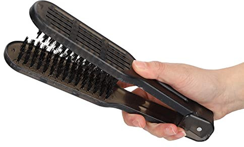 Cepillo Alisador Pelo, Peine Alisador de Cabello de Doble Cara, Cepillo Plancha Pelo, Peine para el Cabello Herramientas de Peinado Peine de Cerdas de Jabalí Cepillo Desenredante