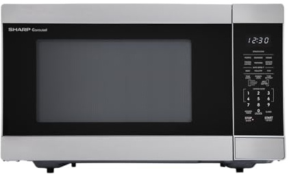 SHARP Countertop Microwave Oven with Removable 13.6 Carousel Turntable, 1100 Watt, 1.6 Cubic Feet, Stainless Steel