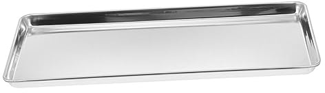 Milisten Stainless Steel Rice Noodle Plate Rectangular Serving Dish Oven Tray for Restaurant Kitchen and Home Use