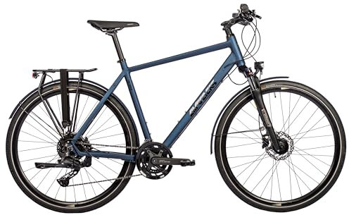 Airtracks Herren Trekking Fahrrad 28 Zoll Trekkingrad TR.2855-C 2x10 Gang New Shimano CUES RD-U6020-10 Shadow Blue Blau - Rahmenhöhen 52cm und 56cm - (52cm (Körpergröße 165-175cm))