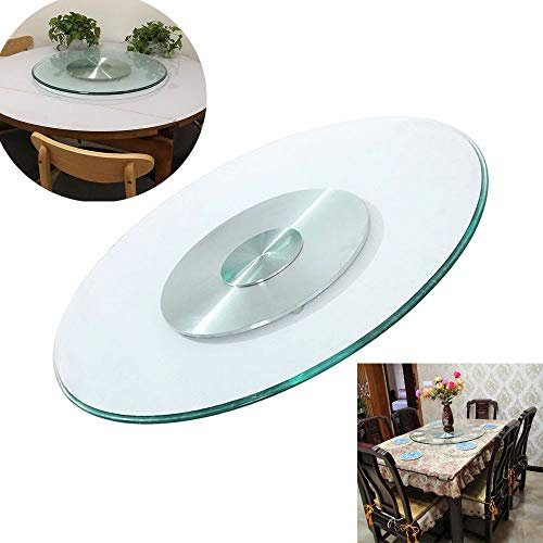 Lazy Susan Drehteller Lazy Susan Küchendrehteller aus gehärtetem Glas, 8 mm Dickes Esstisch-Drehtablett, 360-Grad-Drehgelenk, explosionssicher, großer Durchmesser 50 cm, 60 cm, 70 cm, 80 cm, 90 cm,