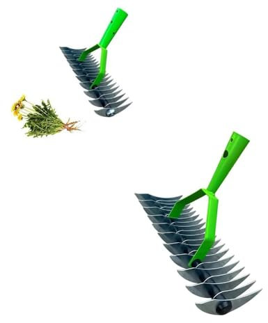 Lawn Aerator Scarifier with Handle, Lawn Aerator Spikes Aerating Tool, Manual Grass Soil Aeration Scarification for Lawn Care & Maintenance, Dethatching Rake, Moss Removal Garden Tool (Head)