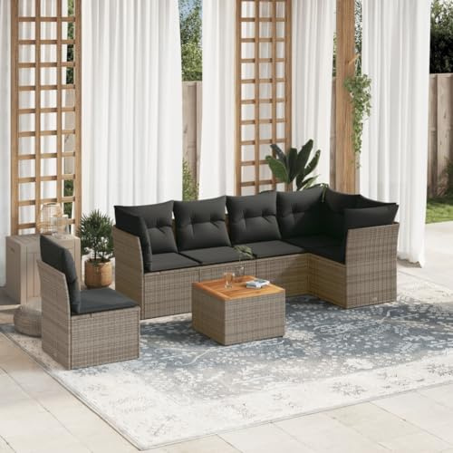 Festnight Gartenlounge mit Stauraum Rattan Garten Loungemöbel Set Ecksofa Garten Lounge Sofa Outdoor Polyrattan Gartensofa Terrasse Ecklounge Terrassenmöbel Gartenmöbel