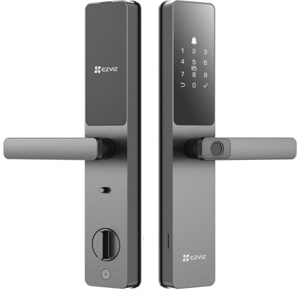 EZVIZ Smart Lock DL05 Serrure de porte d'entrée sans clé 7 en 1, avec accès par empreintes digitales – Entrée sécurisée sans clé, plusieurs options de déverrouillage, alertes instantanées, résistant