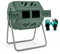 GOPLUS Compostador de tambor de 160 L, con 2 cámaras, 2 puertas correderas, marco de metal y 16 rejillas de ventilación, sin BPA, compostador de jardín para residuos orgánicos y de jardín, incluye