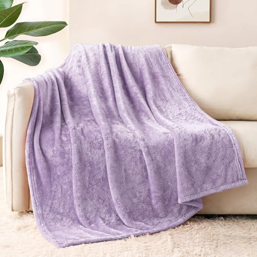 Whale Flotilla Coperta Morbida in Pile, Calda Coperta per Divano, Letto, Soffice e Accogliente, 130 x 170 cm, Viola
