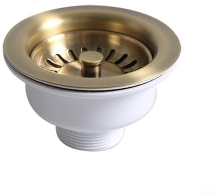 Vilgftyiet 114mm Sink Waste,Kitchen Sink Collection, Sink Basket Strainer Waste , 304 Stainless Steel Sink Drain Strainer Assembly