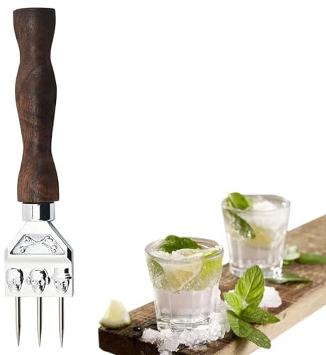Generisch Eispickel Aus Edelstahl - Edelstahl-Eispickel Zum Brechen Von/Crushing Ice | Dreizackiger Eispickel Mit Schädelmuster Und Bequemem Griff -Für Küche, Barkeeper, Camping, 2 Farben