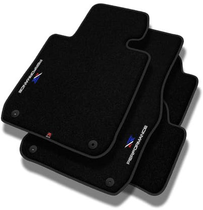 MatsMore Autoteppiche Automatten Velours Fussmatten passt für Peugeot 3008 I 2009-2016 - Premium, Perforiert, blau weiß rot -Präzise CNC-Stickerei, Design-Lochpaspel, Auto Fußmatten - Perfekt für Auto