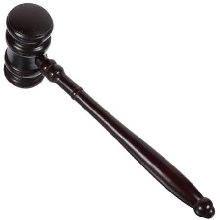 WHAMVOX Lawyer Gavel Wood Crafted Hammer for Auctioneer Court Sale Tool Solid Wood Construction