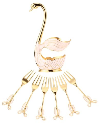 Cabilock Tenedores De Cisne Elegante Tenedores Para Fruta Aperitivos y Postres Utensilios De Cocina Para Uso Diario