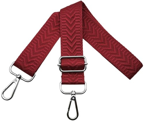 Taschengurte zum Wechseln Verstellbarer Schultergurt für Taschen, Breit 3.8 cm Schulterriemen mit Silber Karabiner Gurt für Damen Handtasche, Crossbody, Rot, U20