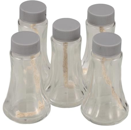 BESTonZON 5pcs Glass Alcohol Lamp 30ml Mini Sealed Alcohol Burner Set for Camping and Picnic Laboratory Experiment Desktop Heaters
