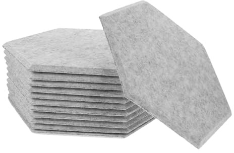 KAILIKETIY 12pcs Felt Soundproofing Panels, 3d Acoustic Wall Panels for Noise Reduction, Soft Surface, Modern Silver Finish for Recording Studios and Homes