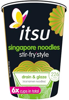 itsu Singapore Stir Fry Style Noodles 79g | Instant Noodles Multipack Pots | Quick-to-Make Snack | Pack of 6