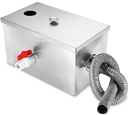 ZKLGS Bac à Graisse, 350 * 200 * 200mm for Restaurant Cuisine Outils de Traitement des eaux usées séparateur de Graisse en Acier Inoxydable intercepteur séparateur d'eau d'huile