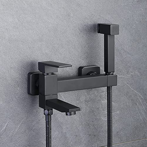 Set miscelatore a spruzzo per WC a parete con doccetta nera, accessorio per WC caldo e freddo, kit per bidet, miscelatore per bidet, doccia