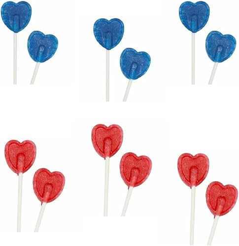 30 Red Cherry Heart Lollipops | Retro Candy | Love Heart Lolly |Sweet