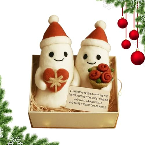 Tioheam Peluche Fantasma - Adorable Consuelo Navideño | Juguete Fantasma Navidad Amistad,para Acción De Gracias Halloween Otoño Habitación Escritorio Escuela Residencia