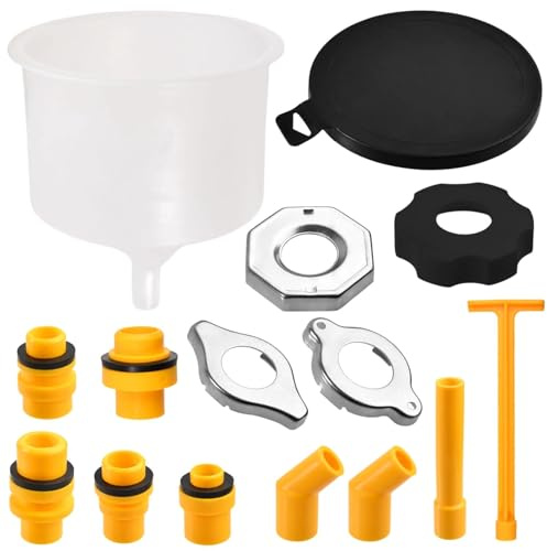 LEONTOOL Kit d'entonnoir anti-débordement pour liquide de refroidissement, 15 pièces, avec adaptateurs et rallonges, entonnoir universel pour purger le radiateur, compatibilité