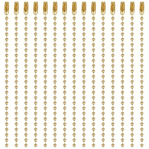 100 unidades de cadena de bolas de 10 cm para llavero, cadena de acero inoxidable, 2,4 mm, cadena colgante de metal, cadena de bolas con cierre, cadena de bolas de metal, cadena de rodillos para perro