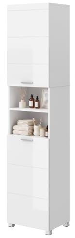 APICIZON Badezimmerschrank 40x30x180cm, Badschrank, Hochschrank Bad
