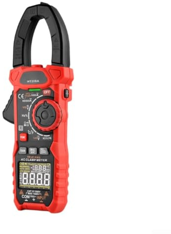Digitales Stromzangen-Messgerät HT208A/HT208D mit 6000 Counts, True RMS, AC/DC Spannung, Widerstand, Kapazität, Temperatur, NCV-Erkennung, Auto/Manuell Bereich, robustes Design für(HT208A)