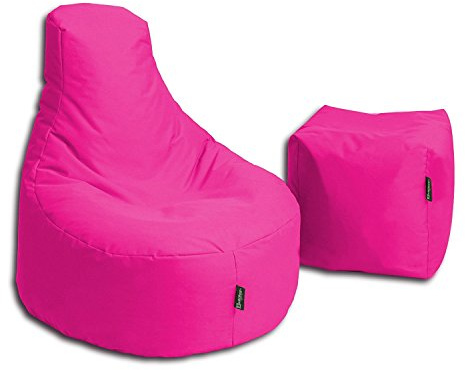 BuBiBag Sitzsack Stillkissen Set Kissen Lounge Gamer Sitzsack Sessel original Sitzkissen In & Outdoor geeignet fertig befüllt in 32 Farben (pink)