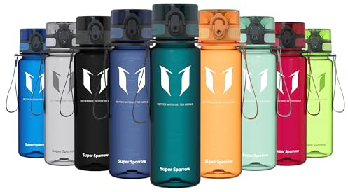 Super Sparrow Borraccia Bambini 500ml – Borracce Sportiva Senza Perdite per Scuola, Sport e Uso Quotidiano, Bottiglia in Plastica Tritan Riutilizzabile Senza BPA