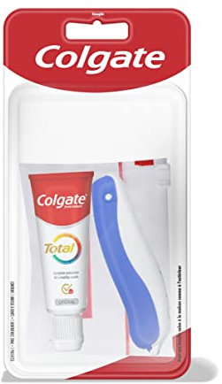 Colgate Total Original Kit da viaggio, incluso mini spazzolino da denti morbido più un mini dentifricio Colgate Total, set di 2 pezzi
