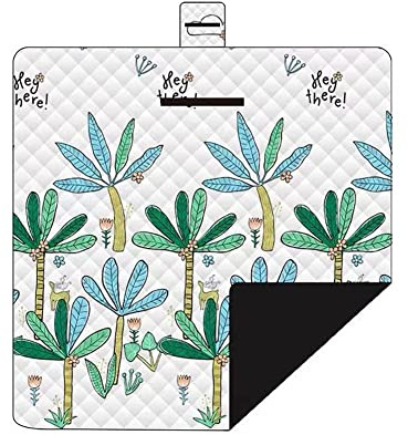 Picknickdecke Mit Wasserdichtem Rücken Sandfest Stranddecke Gesteppt Picknickmatte Weich Und Bequem Maschinenwaschbar Teppich Vorleger Zum Garten Camping 200X200Cm