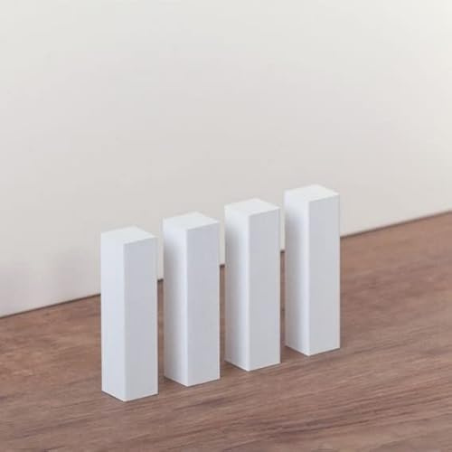 PROVISTON | Coins universels | Coins en bois | Tour en bois | pour plinthes | 18 x 18 x 118 mm | En hêtre massif | Laqué blanc | Lot de 4