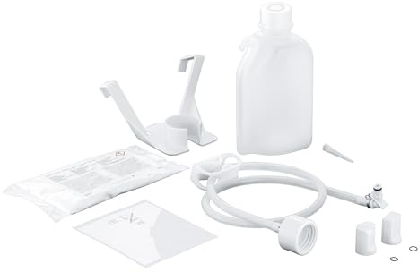 GROHE Sensia Arena 46978001 Kit de détartrage pour bidet avec sac de 80 g, adaptateur, tuyau avec clip, autocollant, support pour bouteille, 1 spray standard et 1 spray Lady Shower