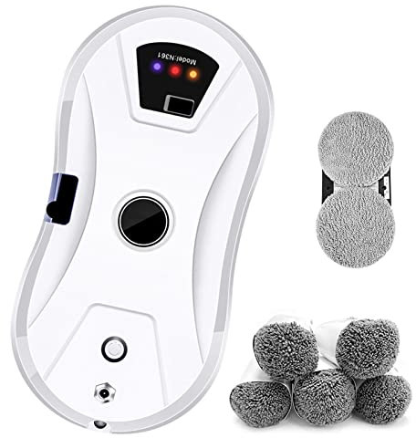 ARHAMS Robot Limpiacristales con Pulverizador Ultrasónico, Mando a Distancia, Robot Limpia Cristales, Sistema Inteligente de Detección de Bordes, Apto para Ventanas, Azulejos, Baños