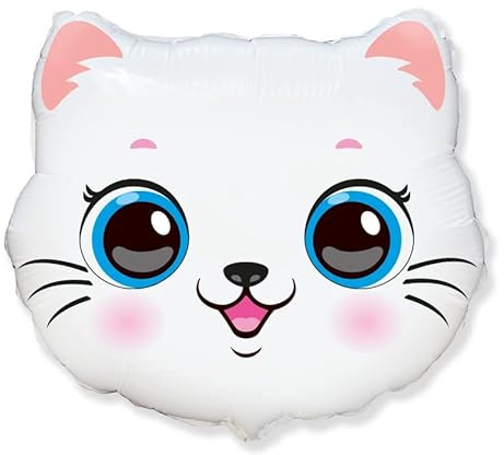 Katze Katzenkopf ca. 55 cm x 51 cm Luftballons Folienballon Party Dekoration Geburtstag