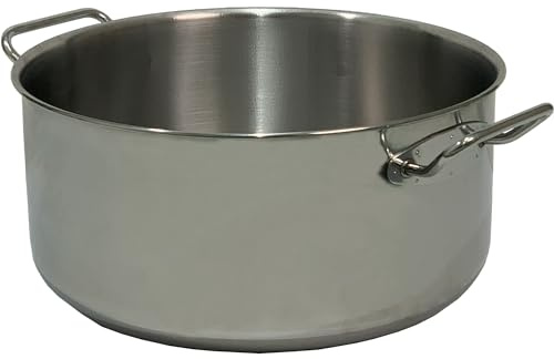 Sicignano | Casseruola Acciaio Inox Daisy Uso Alimentare Ø40 cm, 2 Manici, Fondo Induzione - per Fornello Gas Piastra Elettrica Piano Vetroceramica Induzione - Lavabile in Lavastoviglie, Made in Italy
