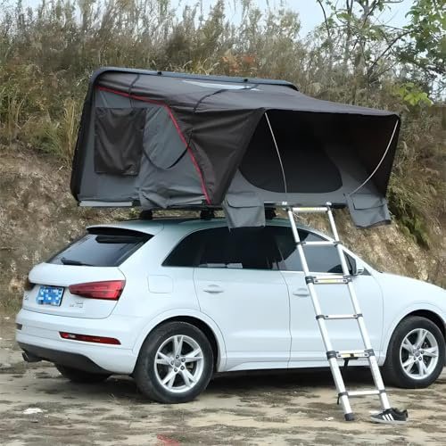 Dachzelt Autodachzelt Hartschale ABS 2 Größen, bis zu 4 Personen Grau, Braun (Größe: 220x225x115cm ohne Vorzelt)