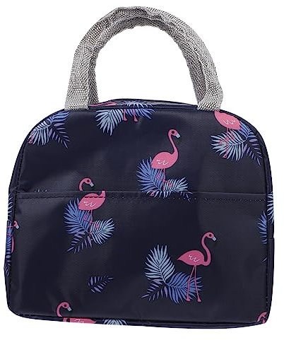 Milisten 1stk Lunchbox-tasche Mode Bedruckte Tasche Tragbarer Kulturbeutel Bento-tasche Japanisch Canvas-einkaufstasche Arbeitstasche Winter Büro Segeltuch Isolierte Tasche
