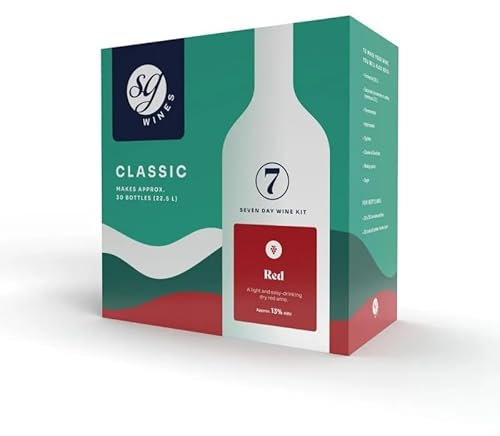 DIAH DO IT AT HOME SG (Formerly Known as Solomon Grundy) Classic - Red - 30 Bottles Wine Making Kit and Airlock Home Brew Set