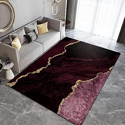 Luxuriöser Marmor-Lila-Farbverlauf Teppich Kinderteppich Wohnzimmerteppich Schlafzimmerteppich 3D-Gedruckter Superweicher Flanellteppich 200 X 300 Cm ， Weich ， Schmutzabweisend - Leicht Zu Rei -2S6E3V