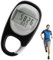 Podómetro digital 3D portátil con clip e instrucciones en alemán (idioma español no garantizado), ideal para correr, senderismo y correr, funciona sin aplicación ni teléfono móvil, color negro